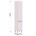 Paneleiro Alto para Cozinha 40 cm 2 Portas Atenas Cinza Cristal