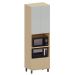 Paneleiro Torre Quente 2 Portas 1 Gaveta Aurora Pet Cinza Cristal/Cinza Cristal