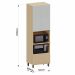 Paneleiro Torre Quente 2 Portas 1 Gaveta Aurora Pet Cinza Cristal/Cinza Cristal