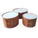 Conjunto 3 Mesas de Centro Isis Redonda Tampo Off White