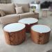 Conjunto 3 Mesas de Centro Isis Redonda Tampo Off White