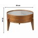 Mesa de Centro Anna com Tampo Off White 50 cm e Pés em Madeira