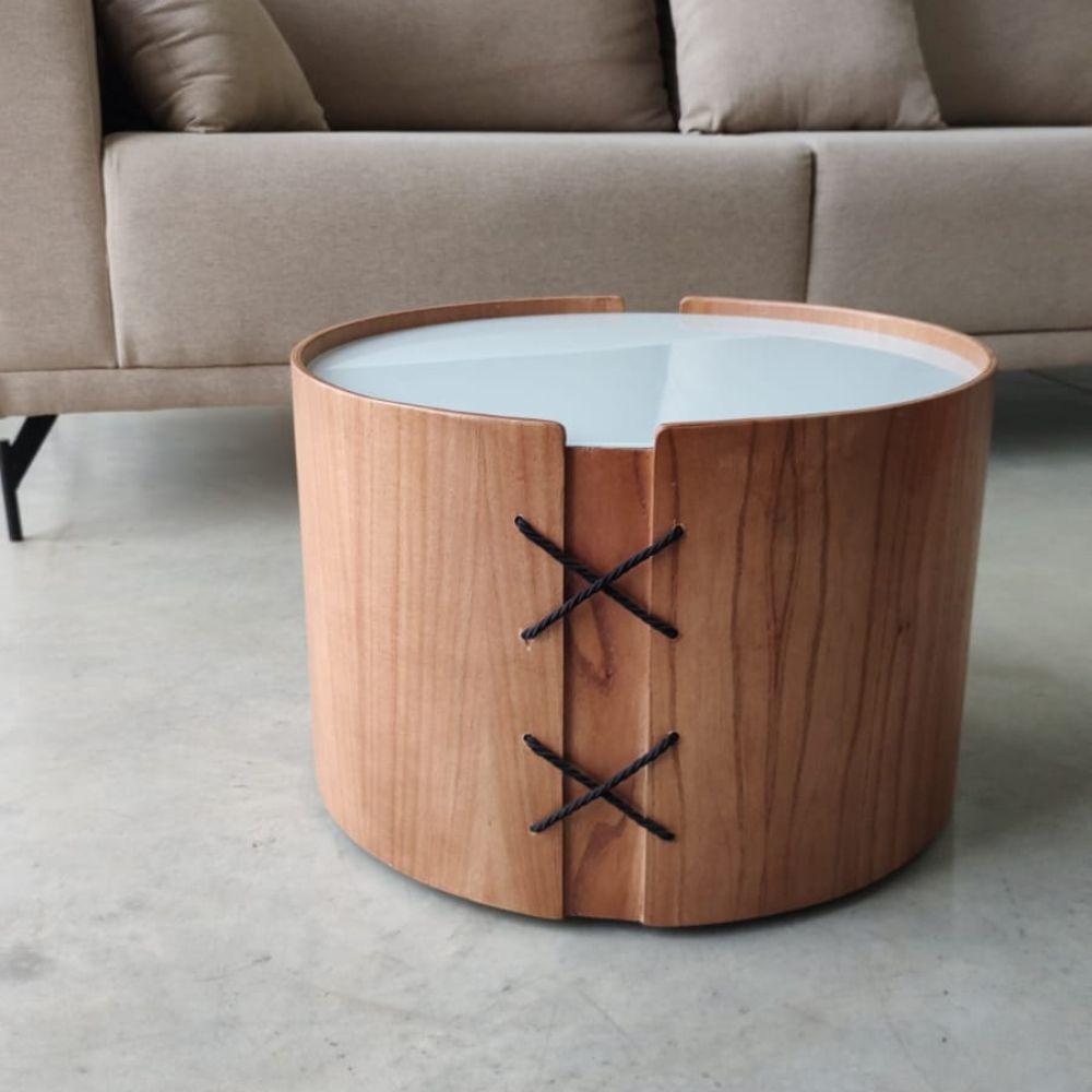 Mesa de Centro Redonda Isis Off White 50 CM