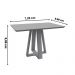 Mesa de Jantar Luna Tampo Retangular Off White 1,20 M com Base em Madeira