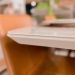 Mesa de Jantar Luna Tampo Retangular Off White 1,20 M com Base em Madeira