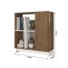 Aparador Buffet Sala Monet 1 Porta com Prateleiras Madero Canela/Off White