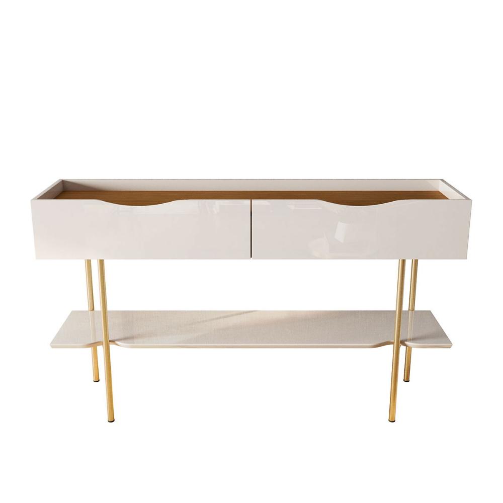 Aparador Valência C/ Prateleira Para Itens E Decoração Off White/ Freijó