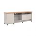 Bancada Dallas Suporte Para Tvs C/ 3 Portas E Nichos - Off White Perolizado/Jequitiba