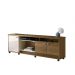 Bancada Napoli Suporte Para Tvs C/ 3 Portas E Nichos - Imbuia/Off White Perolizado
