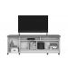 Bancada Napoli Suporte Para Tvs C/ 3 Portas E Nichos - Imbuia/Off White Perolizado