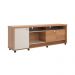 Bancada Napoli Suporte Para Tvs C/ 3 Portas E Nichos - Jequitiba/Off White Perolizado