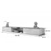 Bancada Suspensa Atlas 2.2 Suporte P/ Decoração E Eletrônicos Off White Perolizado/Jequitiba 2 Gavetas