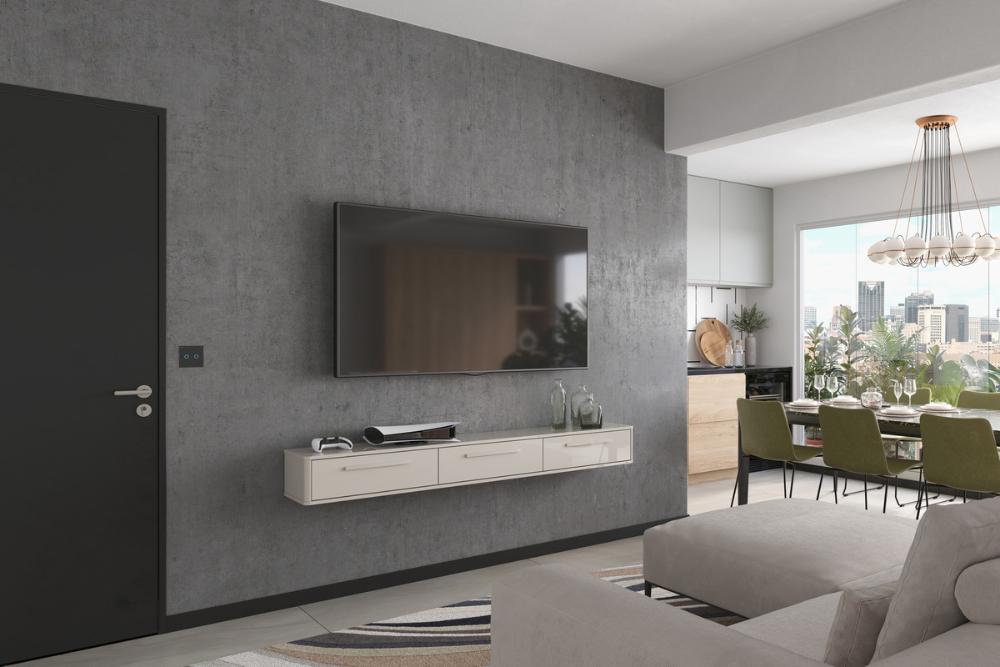 Bancada Suspensa Bali 1.9 Suporte P/ Decoração E Eletrônicos Com Gaveteiro - Off White Perolizado