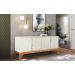 Buffet Amalf Suporte P/ Decoração 4 Portas Para Itens - Off White Perolizado/Jequitiba