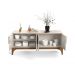 Buffet Amalf Suporte P/ Decoração 4 Portas Para Itens - Off White Perolizado/Jequitiba