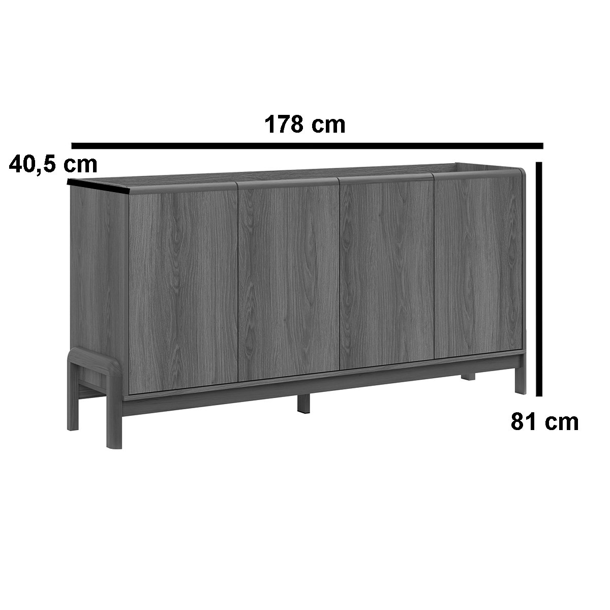 Buffet Aparador para Sala de Jantar 4 Portas Elisa Jequitiba