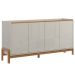 Buffet Aparador para Sala de Jantar 4 Portas Elisa Off White/Jequitiba