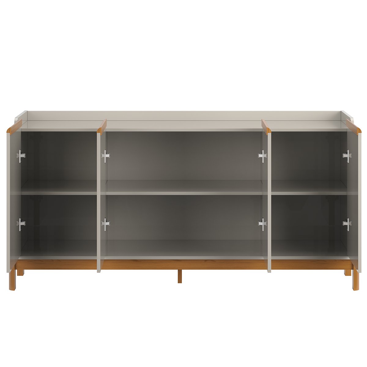 Buffet Aparador para Sala de Jantar 4 Portas Elisa Off White/Jequitiba