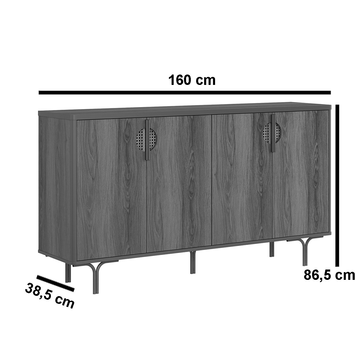 Buffet Aparador para Sala de Jantar 4 Portas Marella Jequitiba