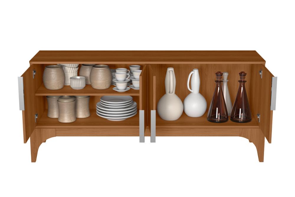 Buffet Lima Suporte P/ Decoração 4 Portas Para Itens - Jequitiba