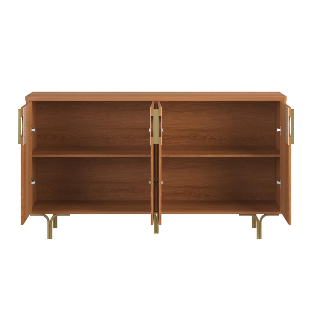 Buffet Siena Suporte P/ Decoração 4 Portas C/ Prateleira Divisória - Jequitiba