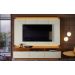 Conj. Bancada Casablanca 3 Portas Com Painel P/ Tvs Até 75" - Jequitiba/Off White Perolizado