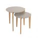 Conj. Mesas Laterais Caribe 60Cm + 50Cm - Off White Perolizado/Freijo