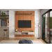 Conj. Painel Oslo Frisado C/ Prateleira - Jequitiba + Bancada Atlas 1.9 2 Gaveteiros - Jequitiba/Off White
