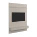 Conj. Painel Oslo Frisado C/ Prateleira - Off White + Bancada Bali 1.9 3 Gaveteiros - Off White