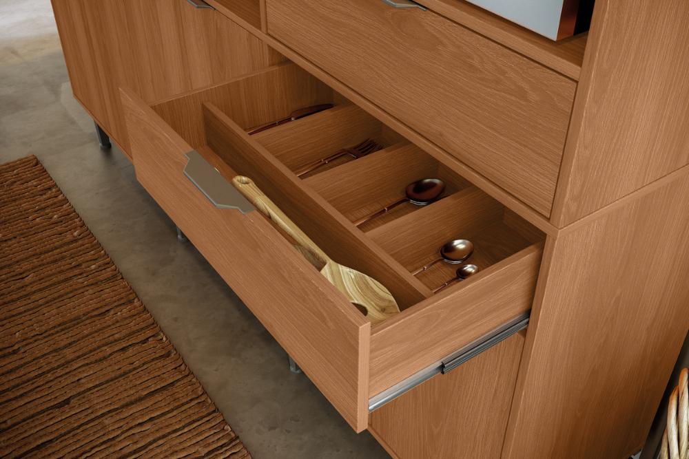 Cozinha Atlantis 11 Armários 2 Gavetas C/ Espaço Para Microondas E Utilidades - Jequitiba