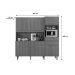 Cozinha Atlantis 11 Armários 2 Gavetas C/ Espaço Para Microondas E Utilidades - Jequitiba/Off White