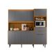 Cozinha Atlantis 11 Armários 2 Gavetas C/ Espaço Para Microondas E Utilidadess  - Jequitiba/Cinza