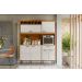 Cozinha Dakota 6 Portas 1 Gaveteiro C/ Espaço Para Microondas E Vinhos - Jequitiba/Off White