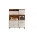 Cozinha Dakota 6 Portas 1 Gaveteiro C/ Espaço Para Microondas E Vinhos - Jequitiba/Off White
