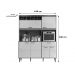 Cozinha Sedona 6 Portas 1 Gaveteiro C/ Espaço Para Microondas E Vinhos - Jequitiba/Cinza