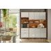 Cozinha Viena 7 Portas 3 Gaveteiros C/ Espaço Para Microondas E Vinhos -  Jequitiba/Off White
