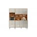 Cozinha Viena 7 Portas 3 Gaveteiros C/ Espaço Para Microondas E Vinhos -  Jequitiba/Off White