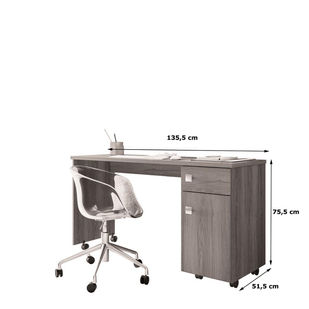 Escrivaninha Home Office Estudo Malta 1 Porta E Gaveteiro - Freijo
