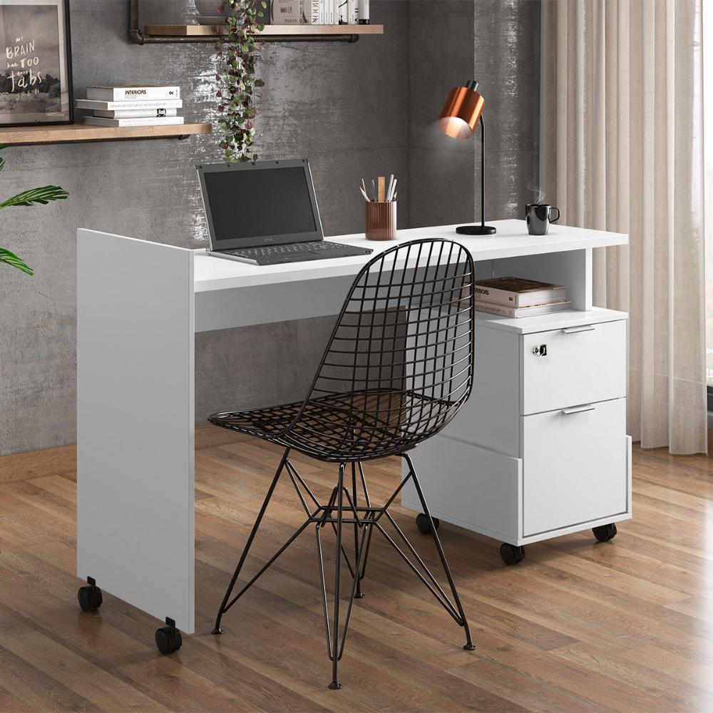 Escrivaninha para Computador Alessa 2 Gavetas Modulo-1 Branco