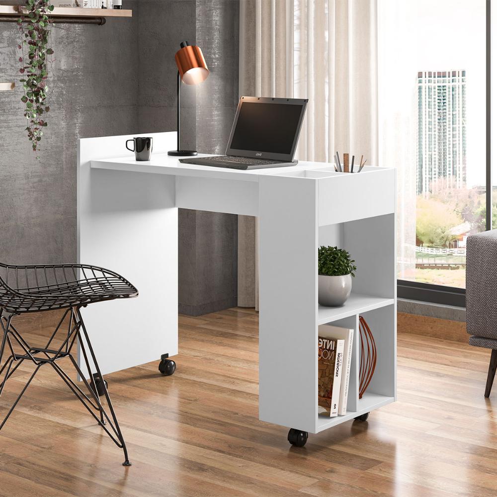 Escrivaninha para Computador Alessa 2 Nichos Modulo-2 Branco