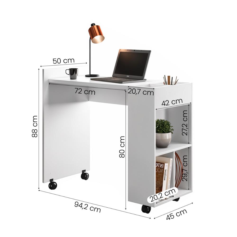 Escrivaninha para Computador Alessa 2 Nichos Modulo-2 Branco