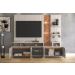 Home Belfast Frisado Painel P/ Tvs Até 55'' C/ 4 Portas E Prateleiras P/ Decoração - Off White Perolizado/Jequitiba