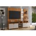 Home Cross Frisado Painel P/ Tvs Até 55'' C/ 4 Portas E Prateleiras P/ Decoração - Jequitiba/Off White Perolizado