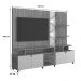 Home Cross Frisado Painel P/ Tvs Até 55'' C/ 4 Portas E Prateleiras P/ Decoração - Jequitiba/Off White Perolizado