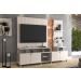 Home Cross Frisado Painel P/ Tvs Até 55'' C/ 4 Portas E Prateleiras P/ Decoração - Off White Perolizado/Jequitiba
