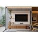 Home Istambul Painel P/ Tvs Até 65'' 2 Portas Nichos E Prateleiras - Off White Perolizado/Jequitiba Ripado