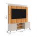 Home Para TVs 75 Polegadas 2 Portas Pequim Off White Freijó