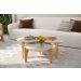 Kit Mesas De Centro Caribe 105Cm + 55Cm - Off White Perolizado/Freijo