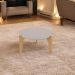 Mesa De Centro Caribe 55Cm P/ Decoração E Utilidades - Off White Perolizado/Freijo