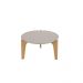 Mesa De Centro Florida 55Cm P/ Decoração E Utilidades - Off White Perolizado/Freijo
